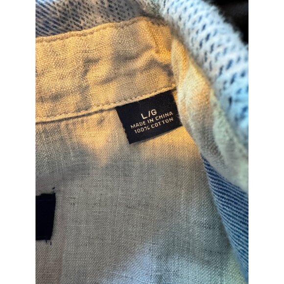 Tommy Bahama Flannel Button Up Shirt Size Large Men's Blue Print EUC - Picture 5 of 8